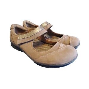 BOC Womens Mary Janes Sz 8.5 Leather Brown Adjustable Strap Round Toe